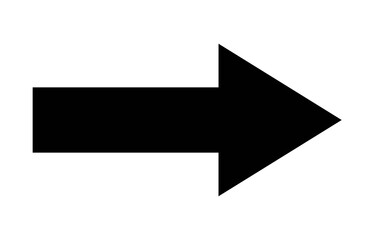 Simple black arrow pointing right on transparent background, symbolizing direction and movement