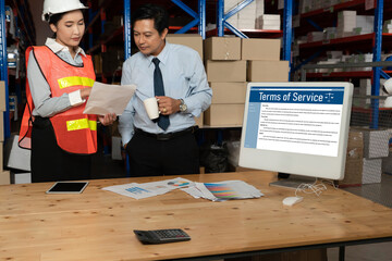 Online term of service conditions showing brisk rules and regulations in using the website on...
