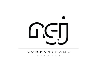 NGJ abstract letter design. Modern Business Logo Design With Abstract Typography and Contemporary Style