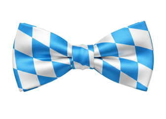 Bavarian bow tie with the blue and white flag pattern for Oktoberfest