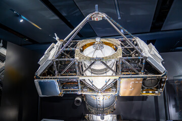 This ASTRO - SPAS reusable satellite, flew to space on the Space shuttle four times, most recently in 1997. CRISTA ( CRyogenic infrared spectrometers and telescopes for the atmosphere) space telescope