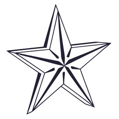 silver star isolated on white