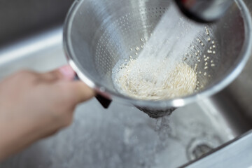 Chef Preparing Colorful Vegan Salad Bowl and Olive Oil Drizzle Photography - Action Shot, Healthy Cooking - Professional Kitchen, Vegan, Sustainable Ingredients