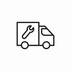 maintenance service truck icon sign vector