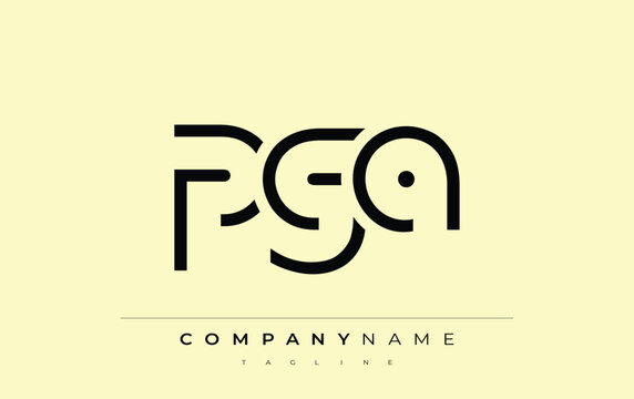 PGA abstract letter design. Modern Business Logo Design With Abstract Typography and Contemporary Style