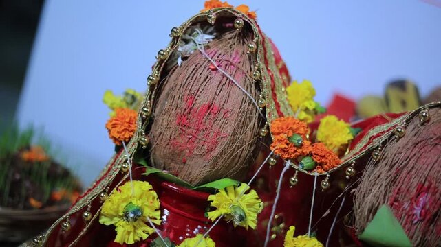The ceremony includes customs like Kanyadaan, Mangal Phera, and Sindoor Daan, symbolizing spiritual union and cultural heritage.