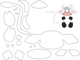 Cow,animal cut file, laser cut, cricut, silhouette, paper craft, felt craft, fabric craft, svg file, cutting file,