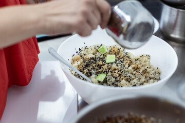 professional kitchen, chef in action food and cooking