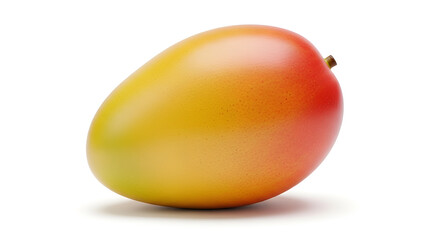 Single ripe mango fruit isolated on a white background
