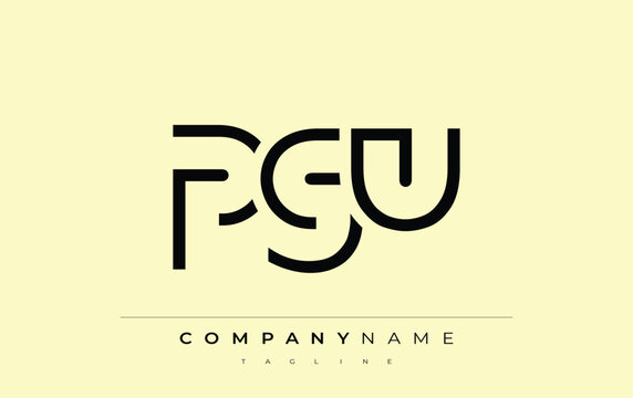 PGU abstract letter design. Modern Business Logo Design With Abstract Typography and Contemporary Style