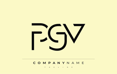 PGV abstract letter design. Modern Business Logo Design With Abstract Typography and Contemporary Style