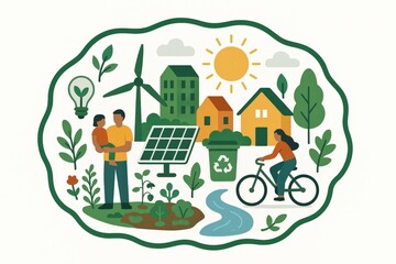 Embracing Sustainability Through Collaborative Urban Living Green Energy Solutions Family Bonding Renewable Resources and Eco-Friendly Practices in a Modern Community Landscape