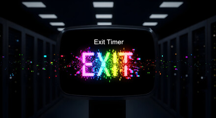 Digital Countdown Represents Time Leaving the System Data Center Room