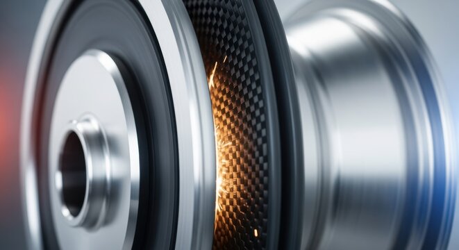 Wheel hub and carbonfiber flywheel rotor spinning at high velocity during kinetic energy storage system validation session.