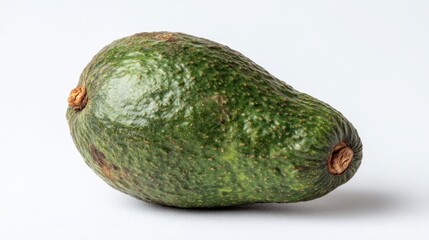Close-up Shot of a Fresh Avocado on a White Background, Isolated