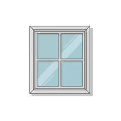 Obraz premium Simple window design four panes light blue glass white frame home improvement