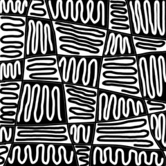 Minimal Squiggle Line Seamless Pattern &ndash; Black and White Abstract Design