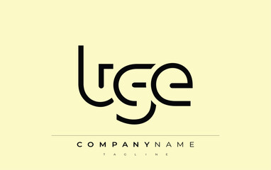 TGE abstract letter design. Modern Business Logo Design With Abstract Typography and Contemporary Style