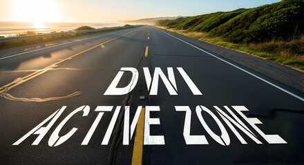 Driving Under Influence Prevention Message On The Road To Recovery