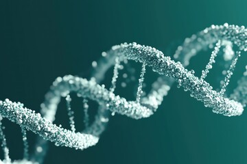 Abstract DNA strand floating in sterile environment