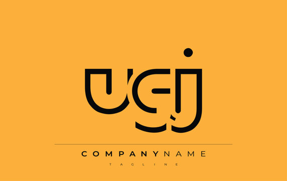 UGJ abstract letter design. Modern Business Logo Design With Abstract Typography and Contemporary Style