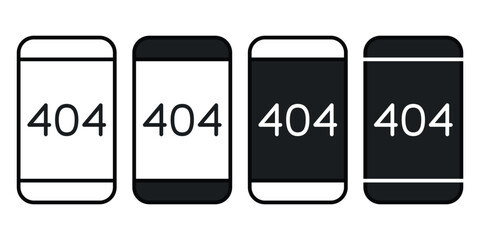 Mobile phone 404 error not found icon. Illustration vector