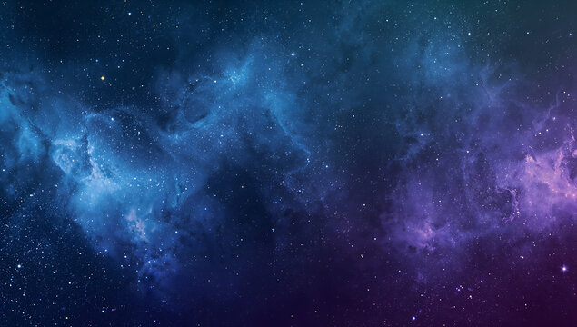 Fototapeta Abstract celestial shapes and stars on deep gradient backgrounds.