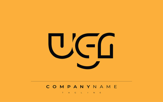 UGR abstract letter design. Modern Business Logo Design With Abstract Typography and Contemporary Style