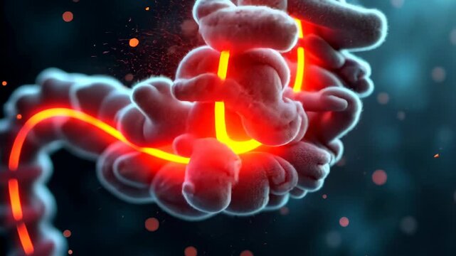 Pain intestines, abdominal pain, gut inflammation. Digestive health. Intestinal blockage causes severe discomfort. Colon inflammation reduces nutrient absorption. Persistent symptoms suggest medical
