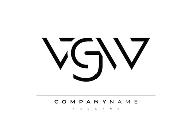 Obraz premium VGW abstract letter design. Modern Business Logo Design With Abstract Typography and Contemporary Style