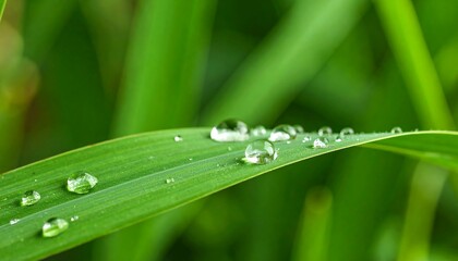 Obraz premium Dewdrops on a blade of grass