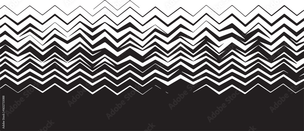 Poster abstract black and white zigzag pattern with gradient effect