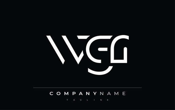 WGR abstract letter design. Modern Business Logo Design With Abstract Typography and Contemporary Style