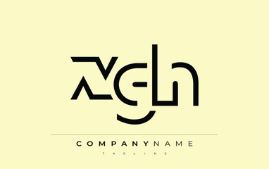 XGH abstract letter design. Modern Business Logo Design With Abstract Typography and Contemporary Style