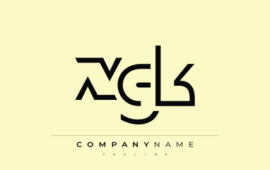 XGK abstract letter design. Modern Business Logo Design With Abstract Typography and Contemporary Style