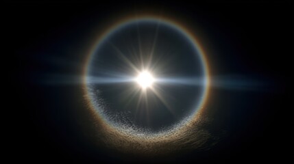 Ring of light surrounds bright sun
