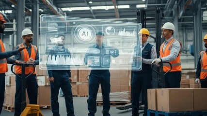 Warehouse Workers Use AI Technology for Logistics - Powered by Adobe