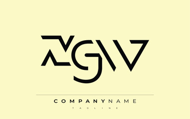 XGW abstract letter design. Modern Business Logo Design With Abstract Typography and Contemporary Style