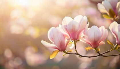 delicate blush toned magnolia in soft natural light