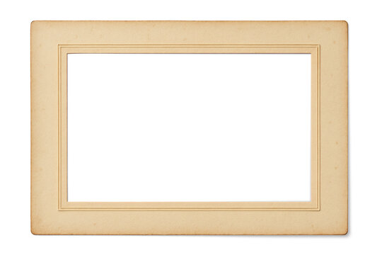 Classic rectangular frame with double outline, insulated, transparent background