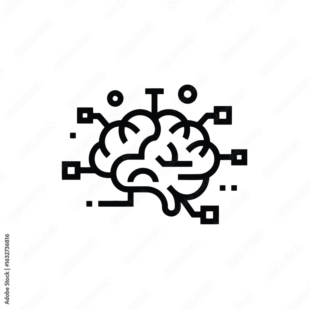 Poster brain network digital connectivity artificial intelligence machine learning future technology neural