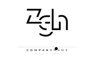ZGH abstract letter design. Modern Business Logo Design With Abstract Typography and Contemporary Style