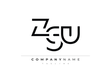 ZGU abstract letter design. Modern Business Logo Design With Abstract Typography and Contemporary Style