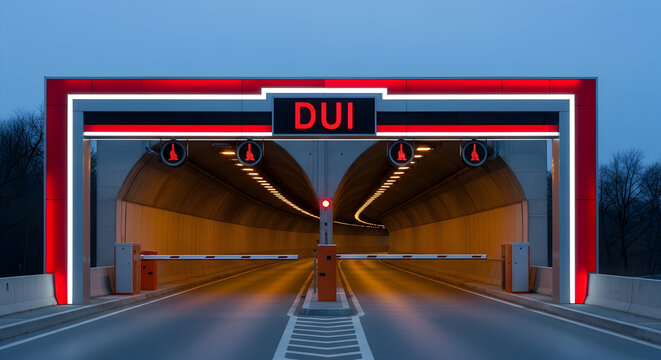 Dui Checkpoint Ahead Modern Traffic Enforcement Gateway Roadway Safety Inspection