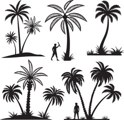 Fototapeta premium Palm Tree Silhouette Design Collection