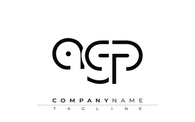 AGP abstract letter design. Modern Business Logo Design With Abstract Typography and Contemporary Style