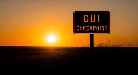 Dui Checkpoint At Sunset Reflecting Consequences And Responsible Choices