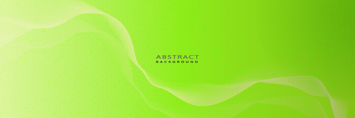 green Abstract background with flowing lines for futuristic concept. Dynamic waves. vector illustration.