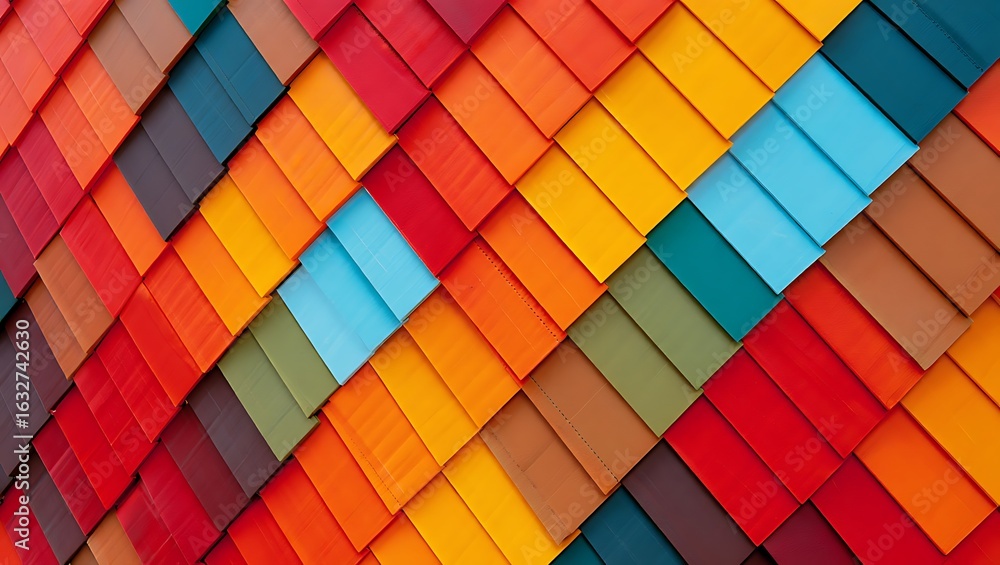 Poster an abstract multicolored geometric pattern creates a vibrant and visually appealing decorative backg