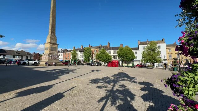 The main square in the city of Ripon in North Yorkshire in the northeast of England